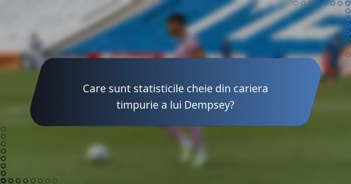 Care sunt statisticile cheie din cariera timpurie a lui Dempsey?